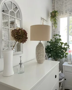 Lampa stołowa SALZA Ceramika Beżowy