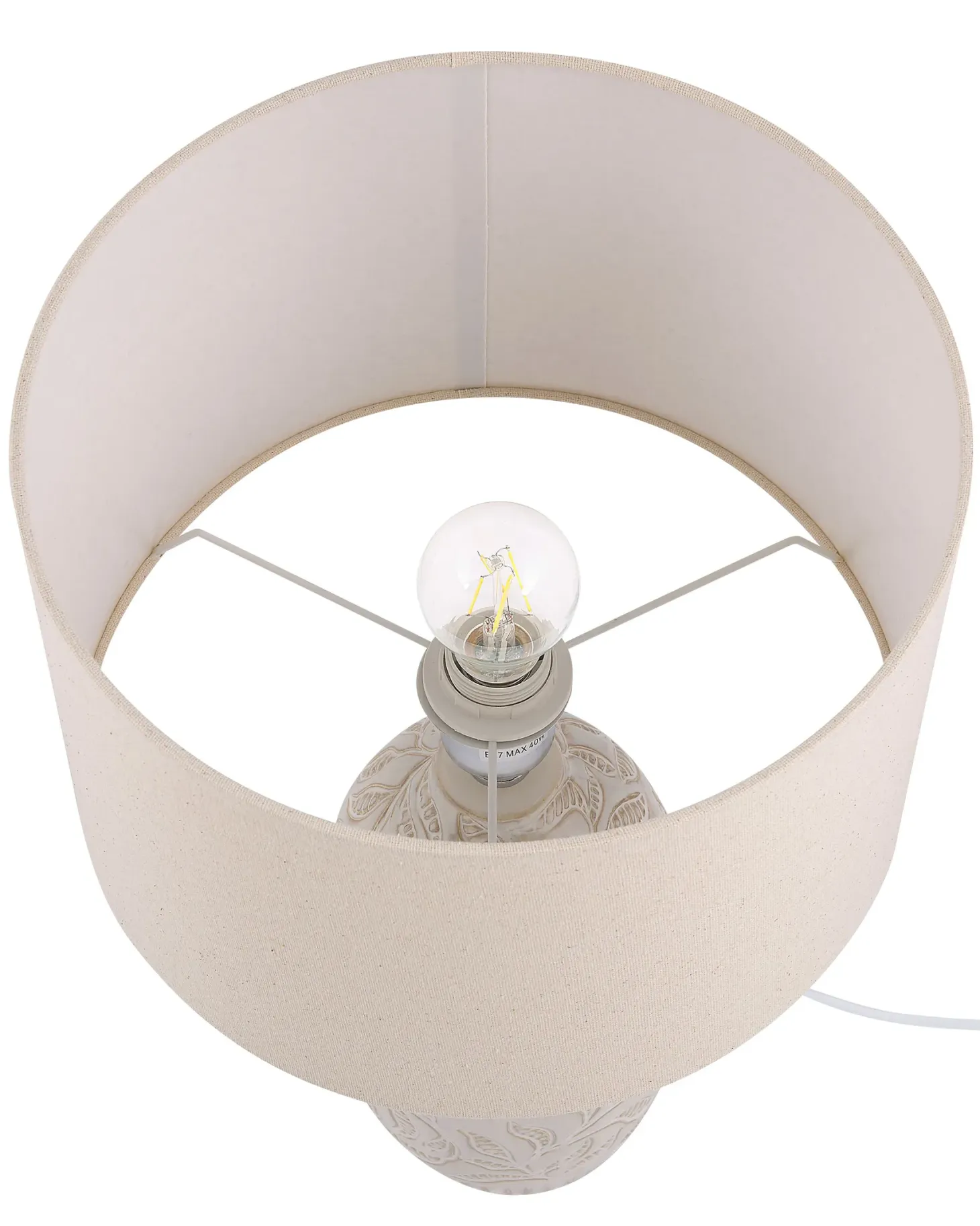 Lampa stołowa SALZA Ceramika Beżowy
