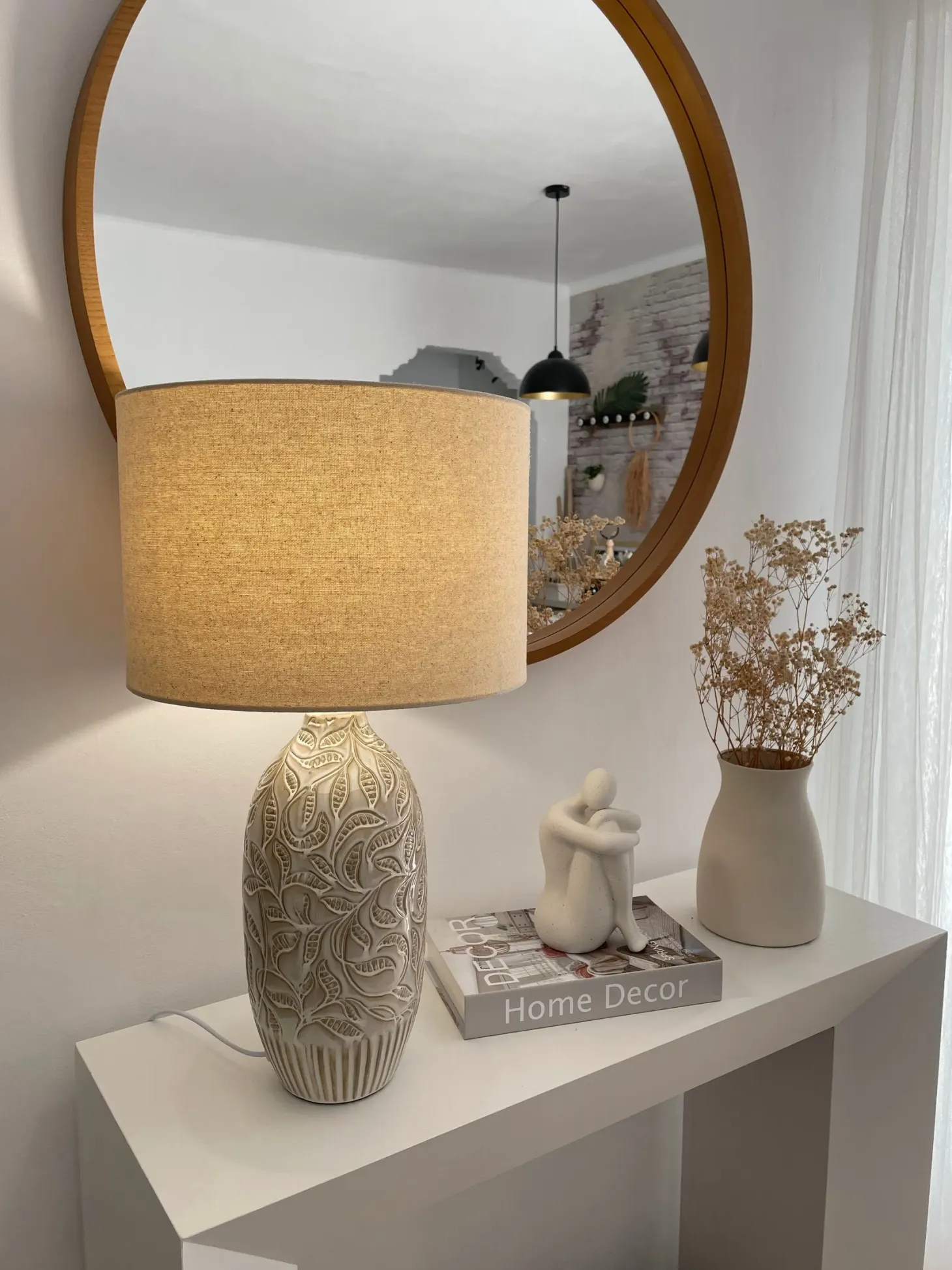 Lampa stołowa SALZA Ceramika Beżowy