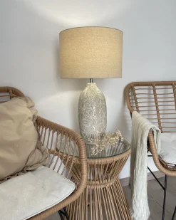 Lampa stołowa SALZA Ceramika Beżowy