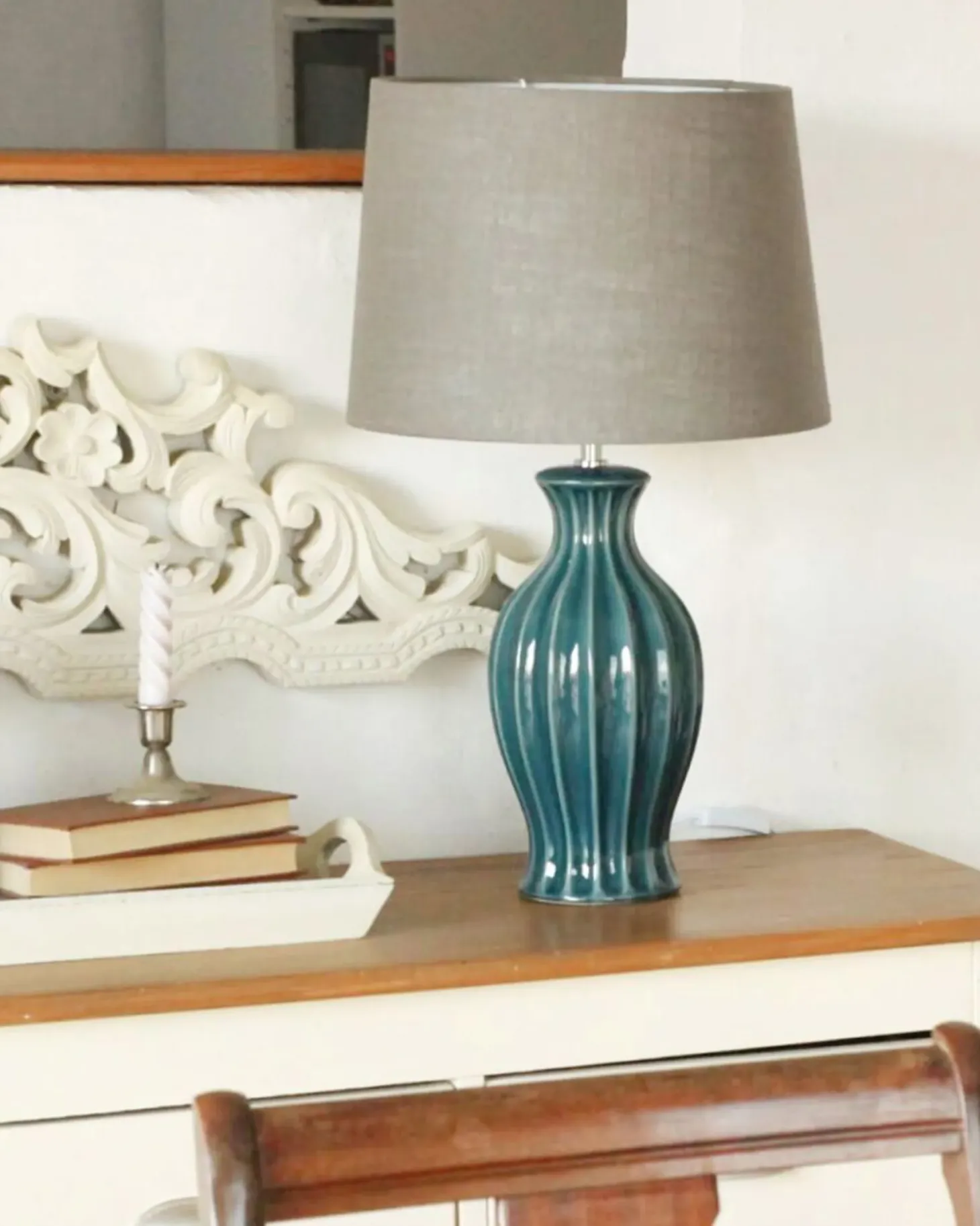 Lampa stołowa SAMINA Ceramika Zielony