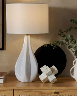 Lampa stołowa SANTEE Porcelana Złamana biel