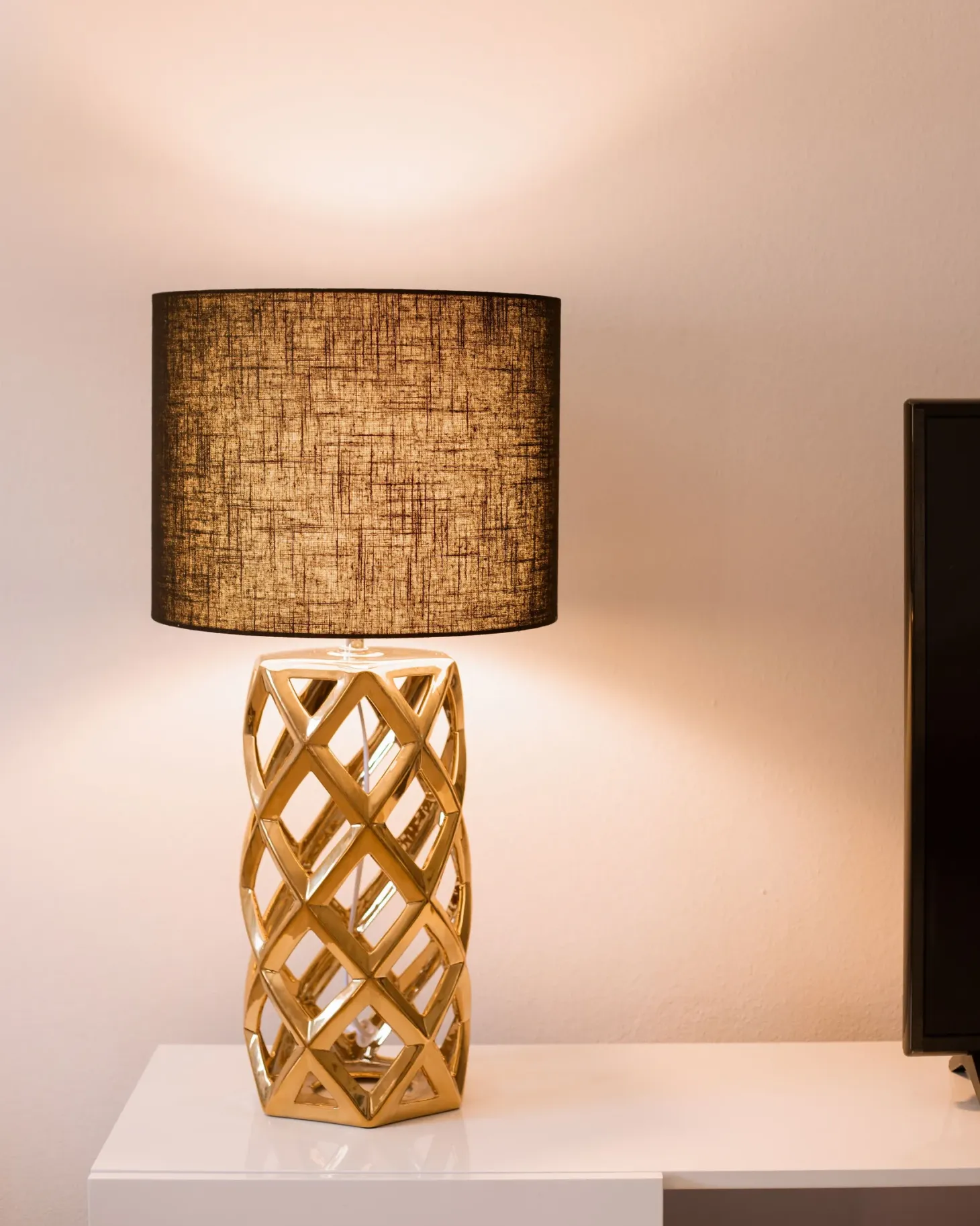 Lampa stołowa SELJA Ceramika Złoty