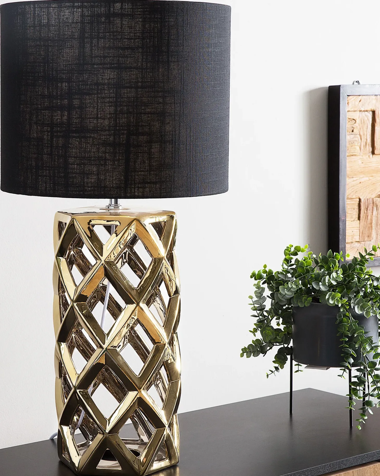 Lampa stołowa SELJA Ceramika Złoty