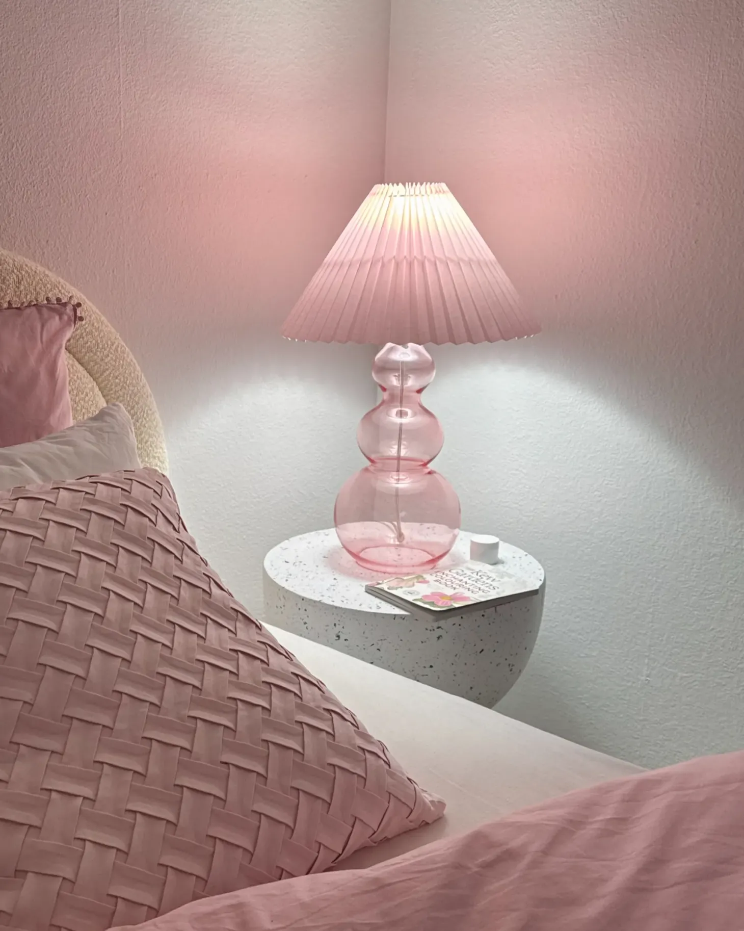 Lampa stołowa SENGWA Szkło Różowy