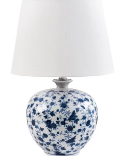 Lampa stołowa SILVES Porcelana Biały/ niebieski
