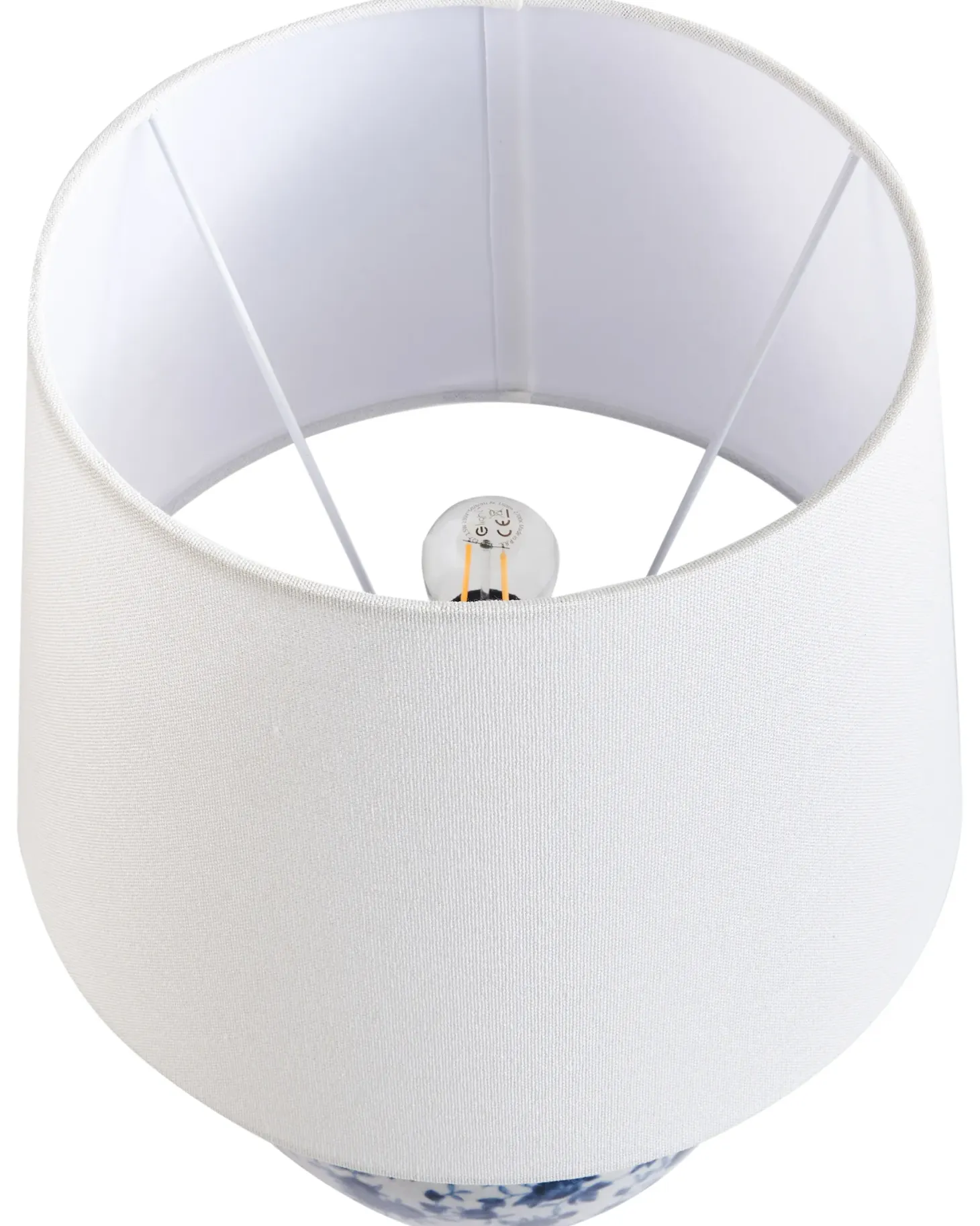 Lampa stołowa SILVES Porcelana Biały/ niebieski