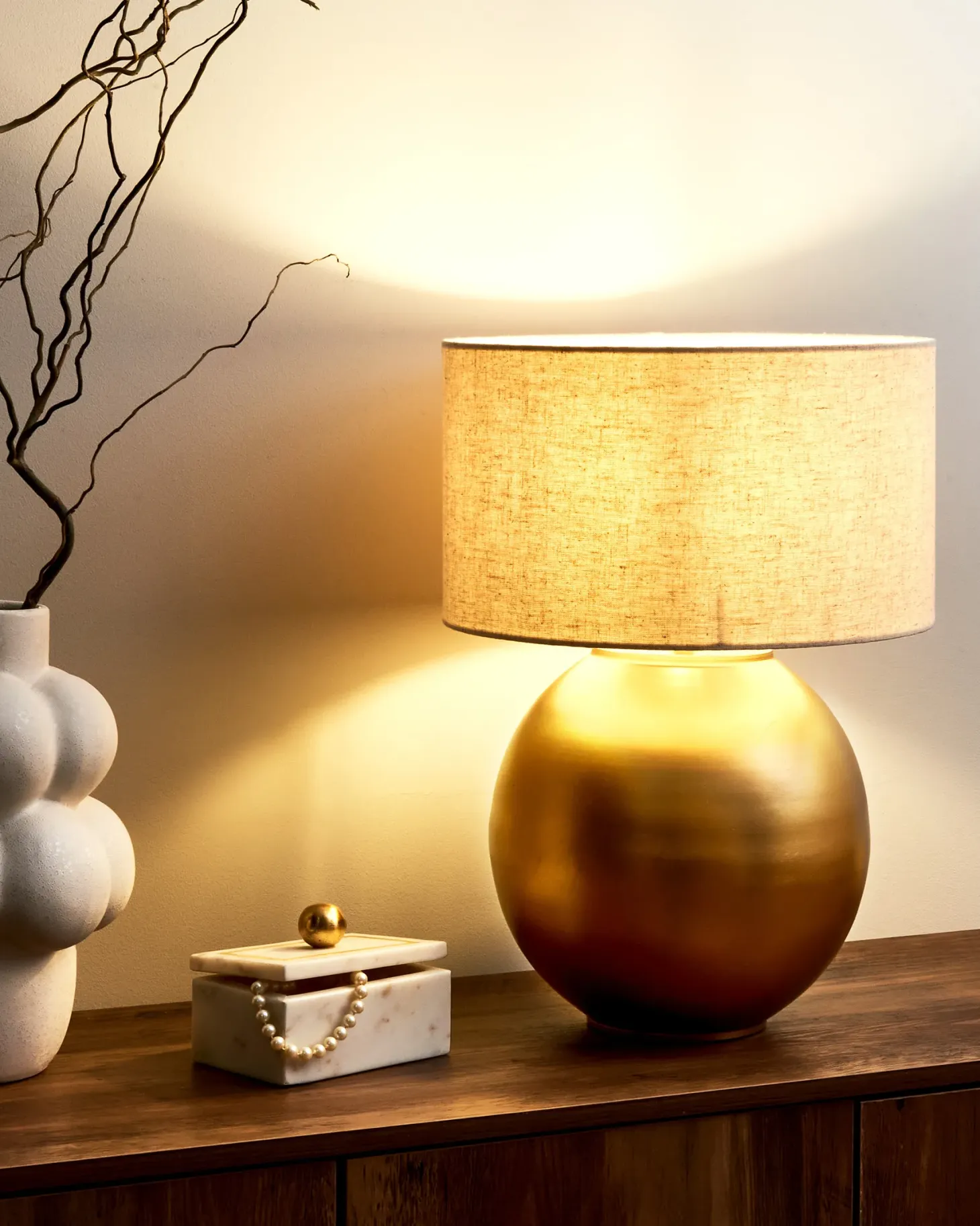 Lampa stołowa SOBRAMATI Metal Mosiężny
