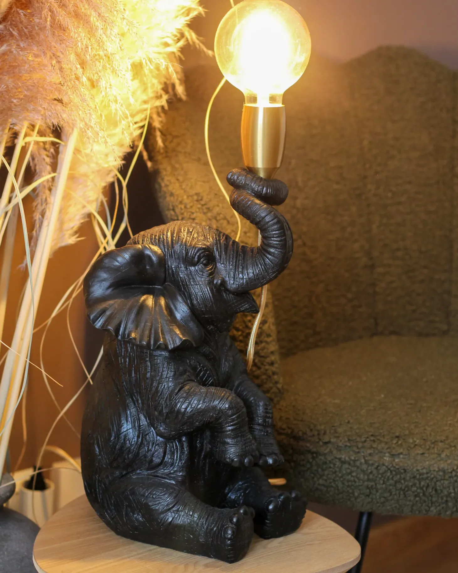 Lampa stołowa Słoń FORTUNA Czarny