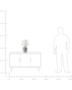 Lampa stołowa SUNJA Porcelana Biały/ niebieski