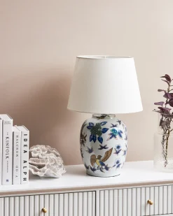Lampa stołowa SUNJA Porcelana Biały/ niebieski