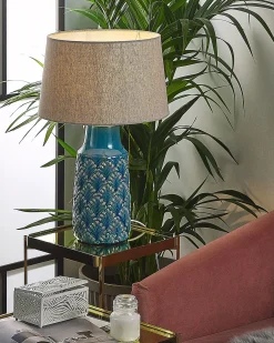 Lampa stołowa THAYA Ceramika Niebieski