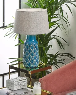 Lampa stołowa THAYA Ceramika Niebieski