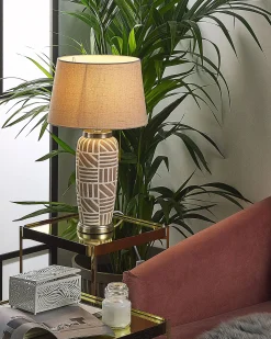 Lampa stołowa TRAISEN Ceramika Beżowy