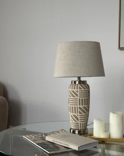 Lampa stołowa TRAISEN Ceramika Beżowy