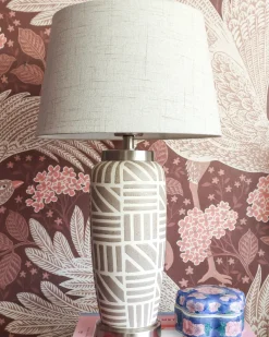 Lampa stołowa TRAISEN Ceramika Beżowy
