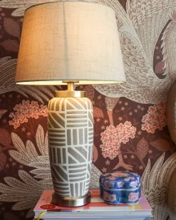 Lampa stołowa TRAISEN Ceramika Beżowy