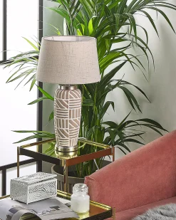 Lampa stołowa TRAISEN Ceramika Beżowy