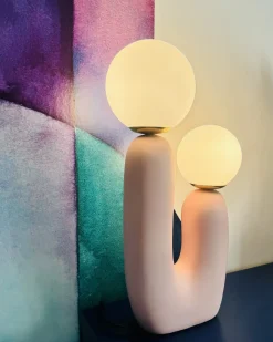 Lampa stołowa TULUN Pastelowy róż