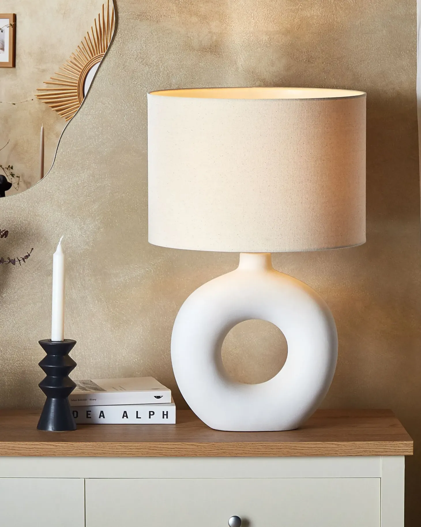 Lampa stołowa VENTA Ceramika Biały
