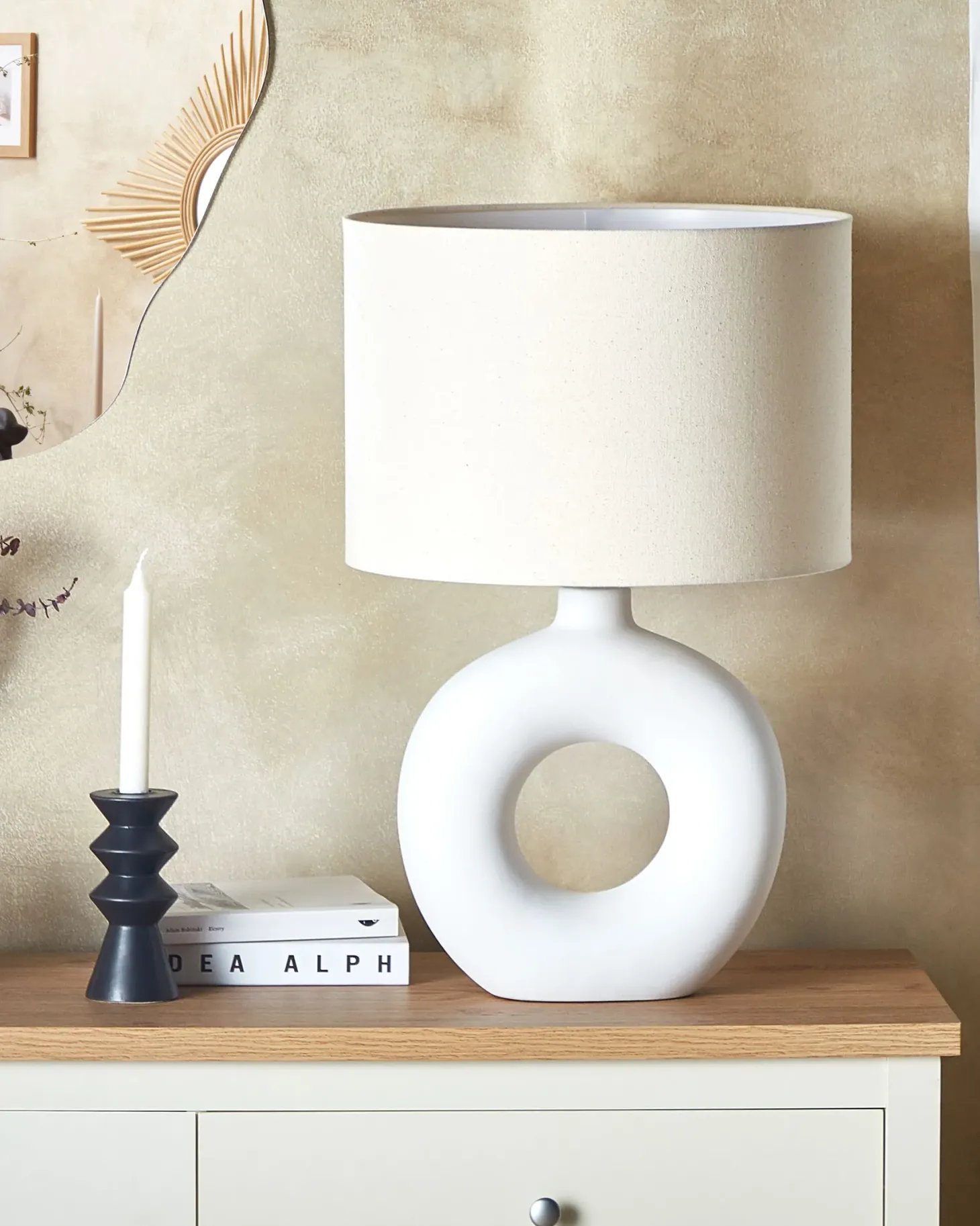 Lampa stołowa VENTA Ceramika Biały