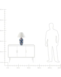 Lampa stołowa VERUSA Porcelana Biały/ niebieski