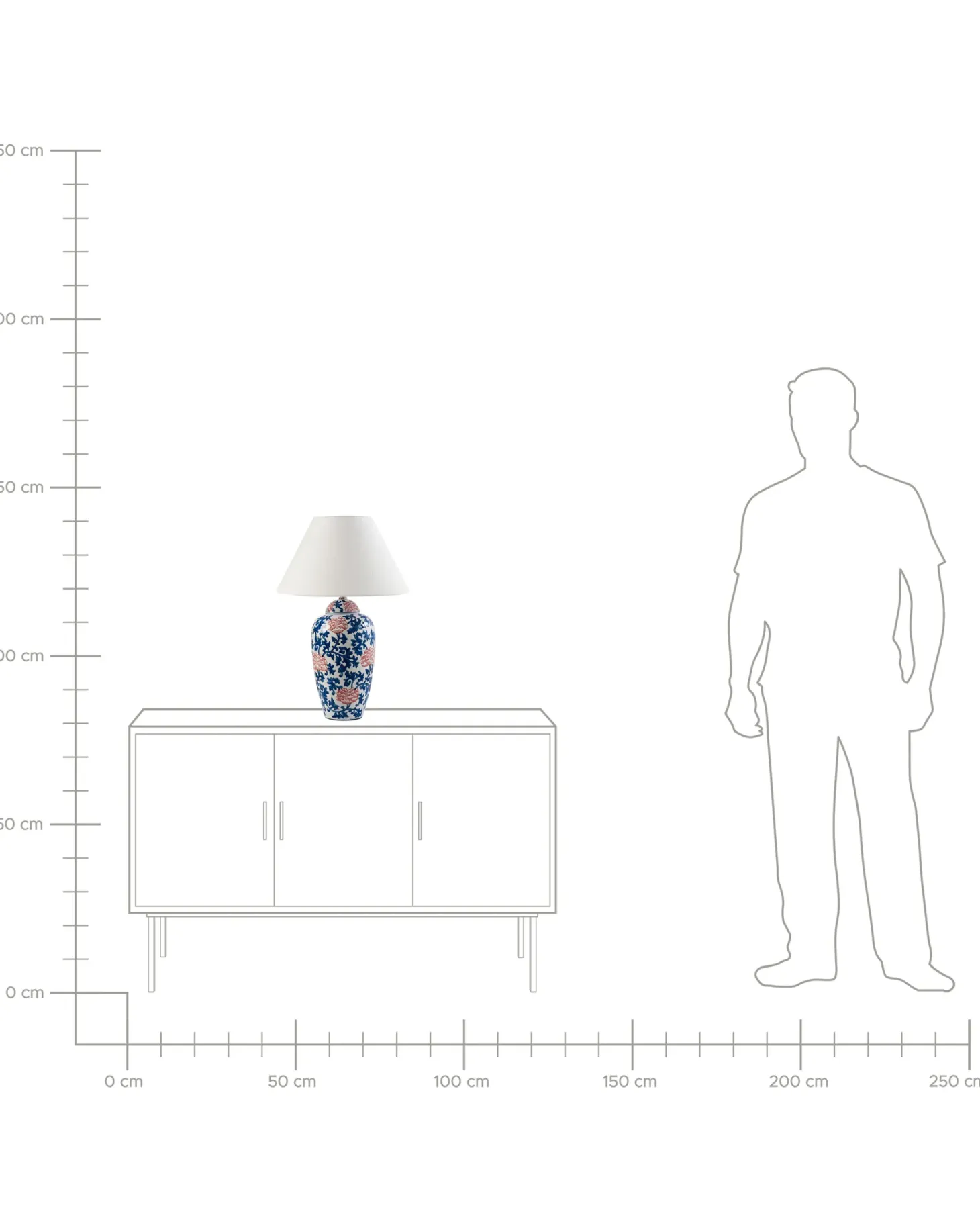 Lampa stołowa VERUSA Porcelana Biały/ niebieski