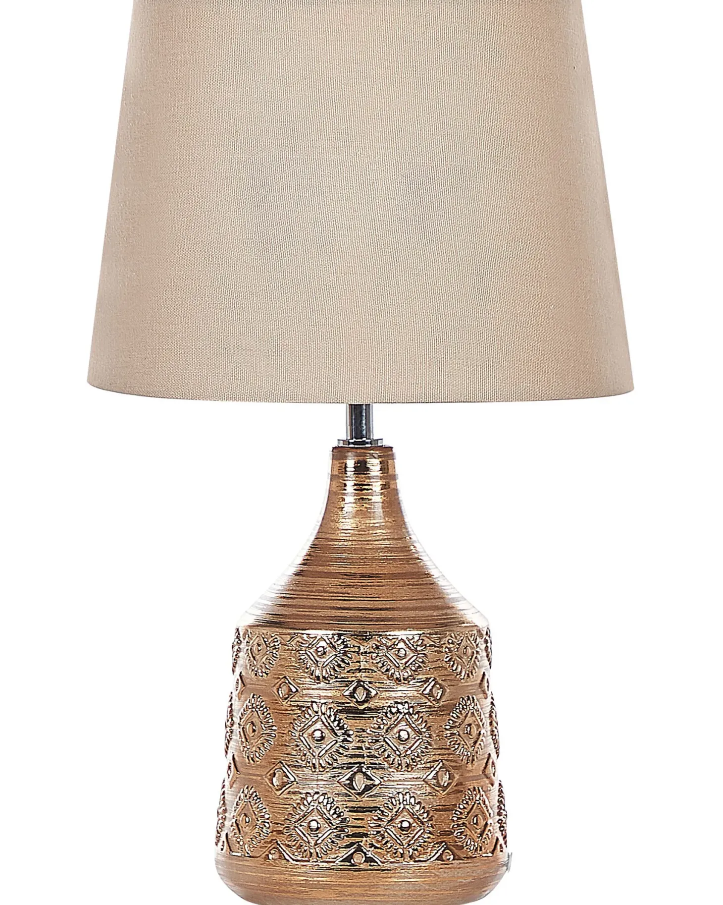 Lampa stołowa WARI Ceramika Złoty brąz