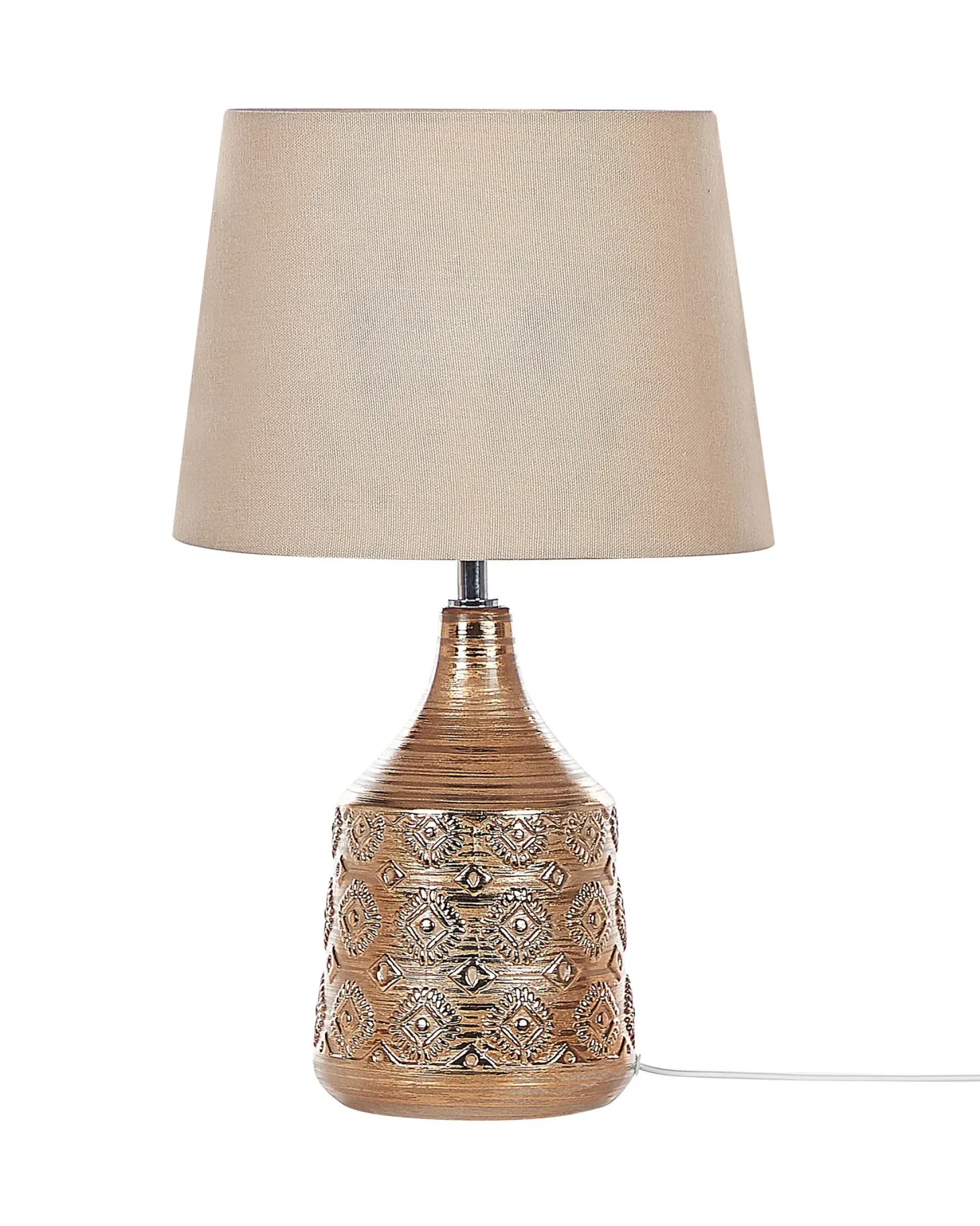 Lampa stołowa WARI Ceramika Złoty brąz