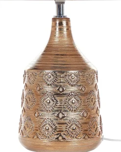 Lampa stołowa WARI Ceramika Złoty brąz