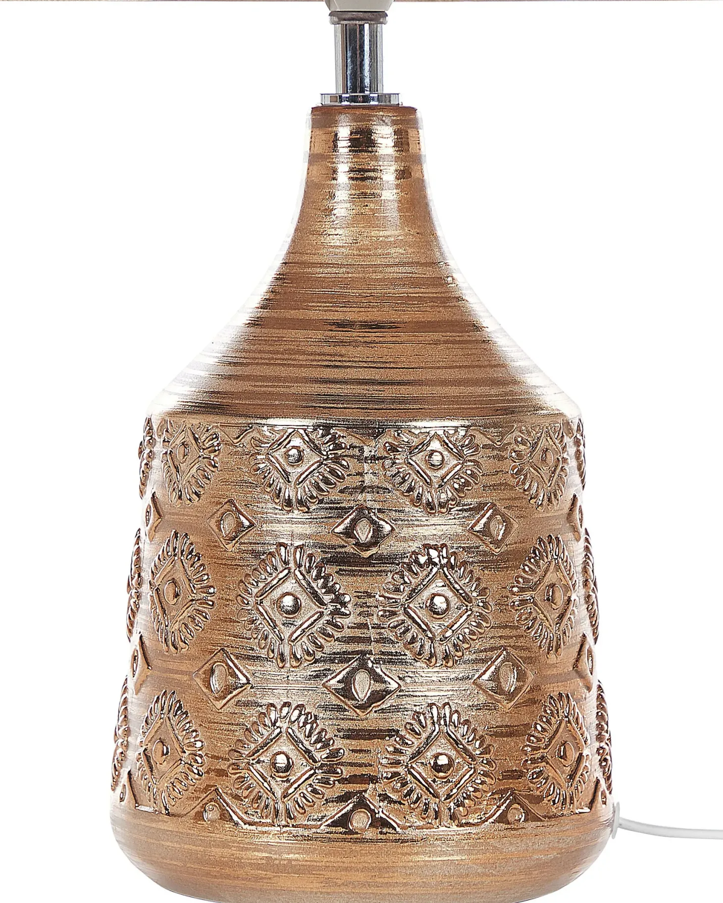 Lampa stołowa WARI Ceramika Złoty brąz