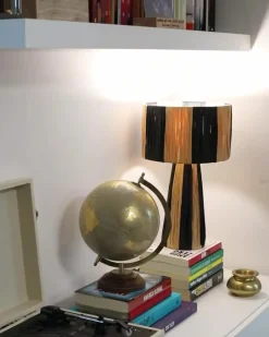 Lampa stołowa WELMEL Plecionka Brązowy/ czarny