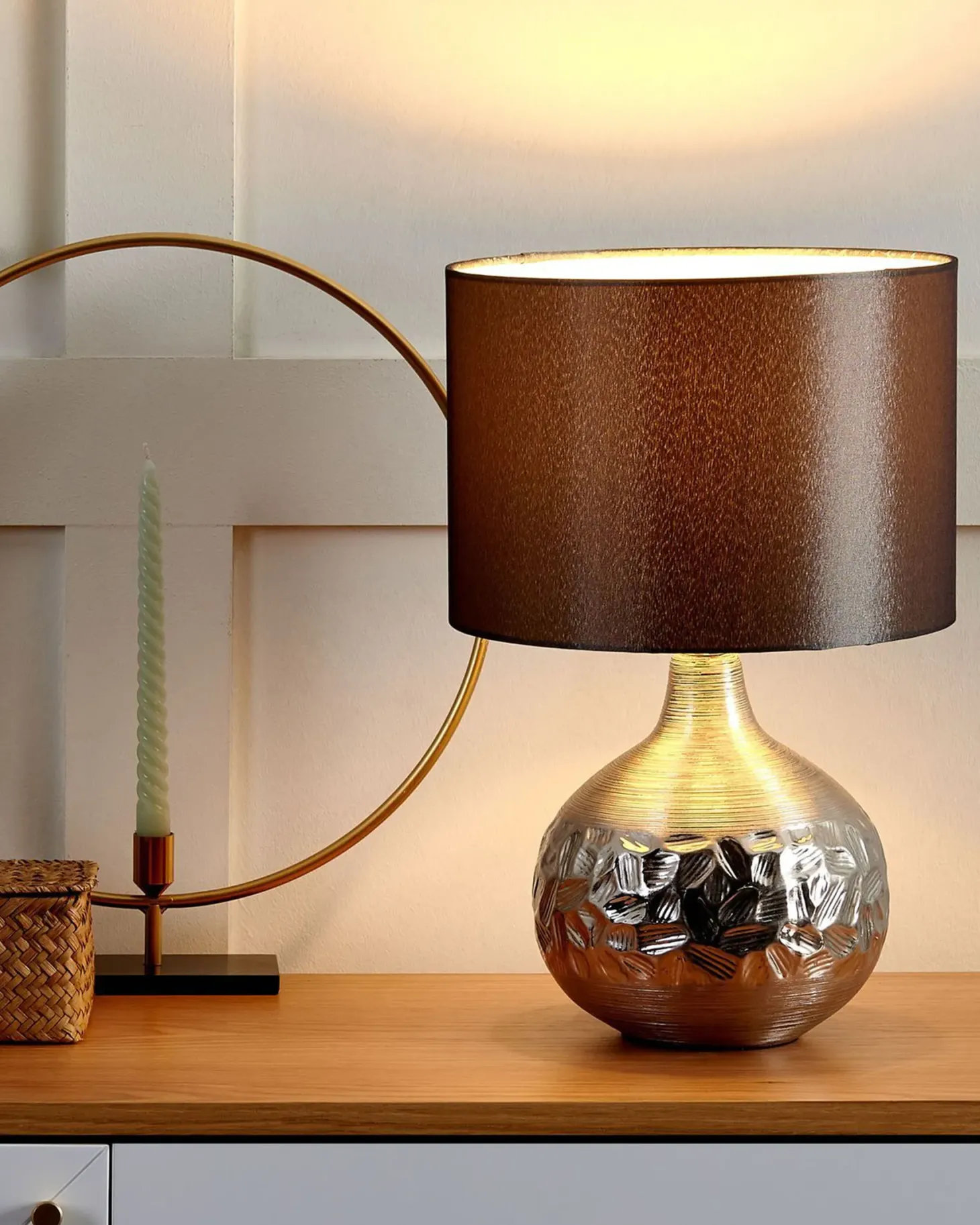 Lampa stołowa YAKIMA Porcelana Szary