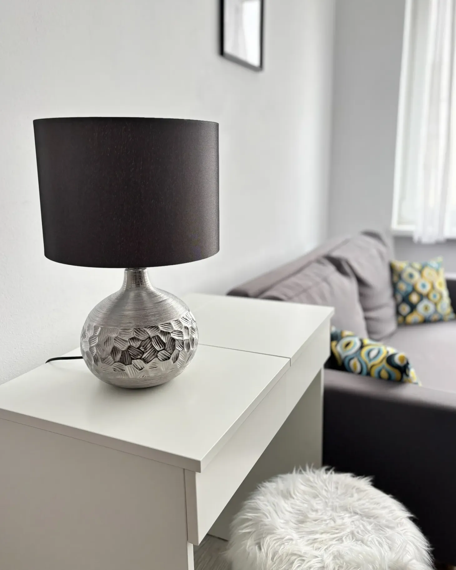 Lampa stołowa YAKIMA Porcelana Szary