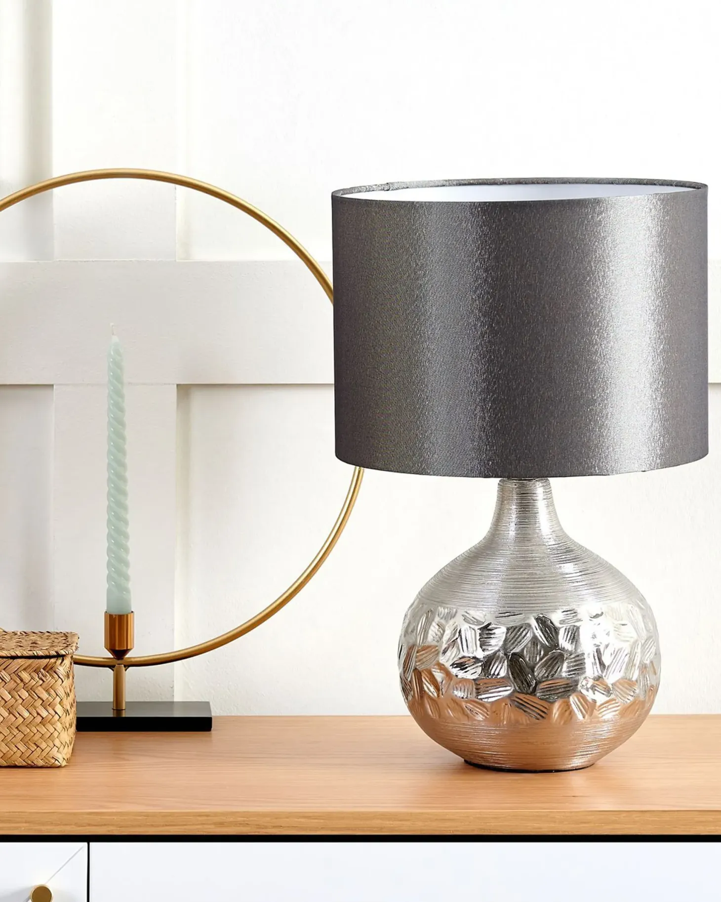 Lampa stołowa YAKIMA Porcelana Szary