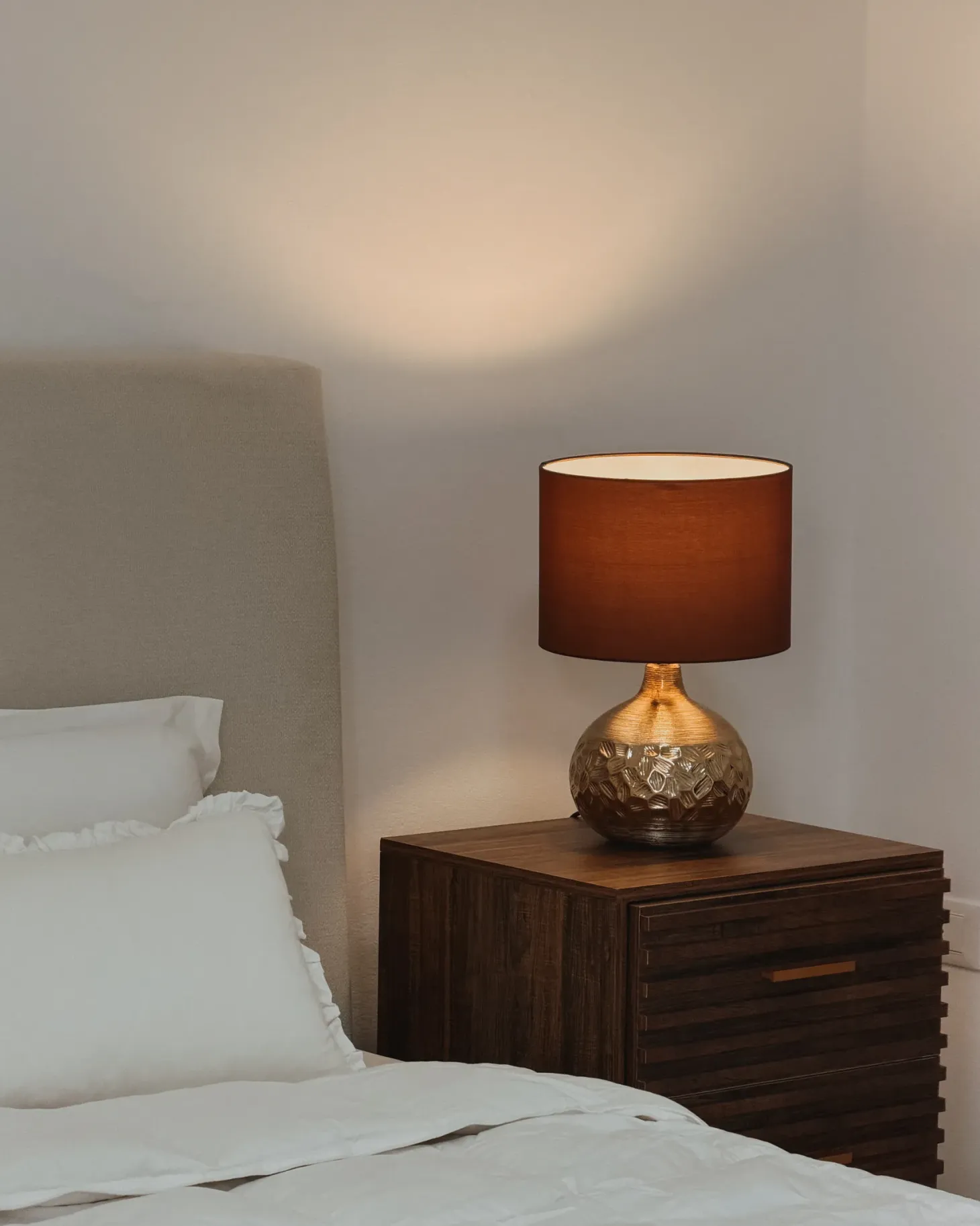 Lampa stołowa YAKIMA Porcelana Brązowy