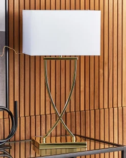 Lampa stołowa YASUNI Metal Biały/ złoty