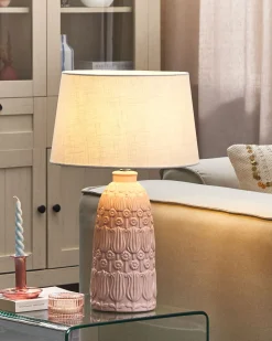 Lampa stołowa ZARIMA Ceramika Różowy