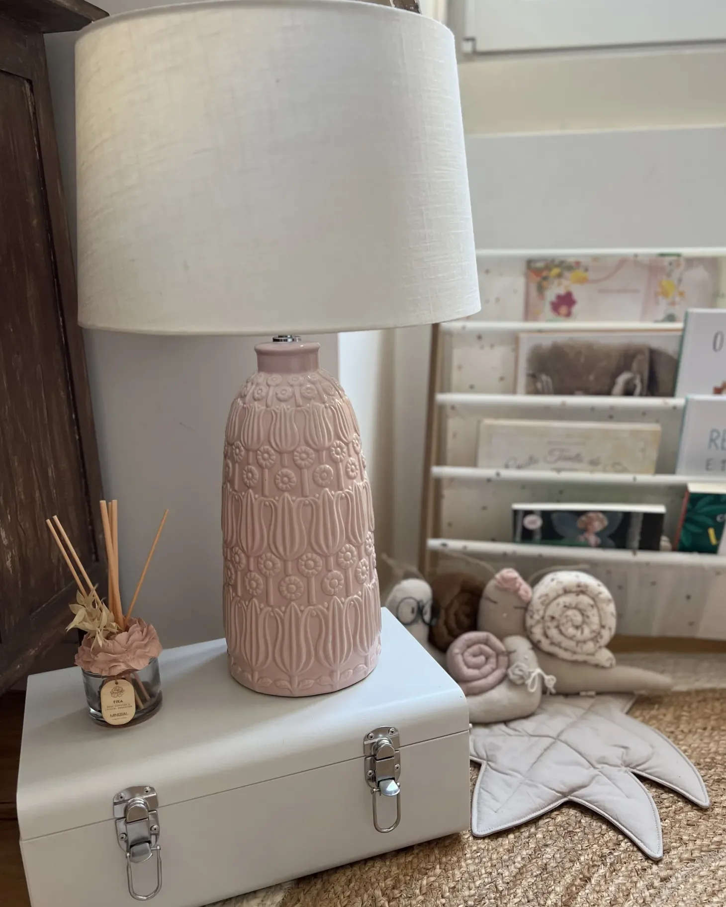 Lampa stołowa ZARIMA Ceramika Różowy