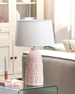 Lampa stołowa ZARIMA Ceramika Różowy