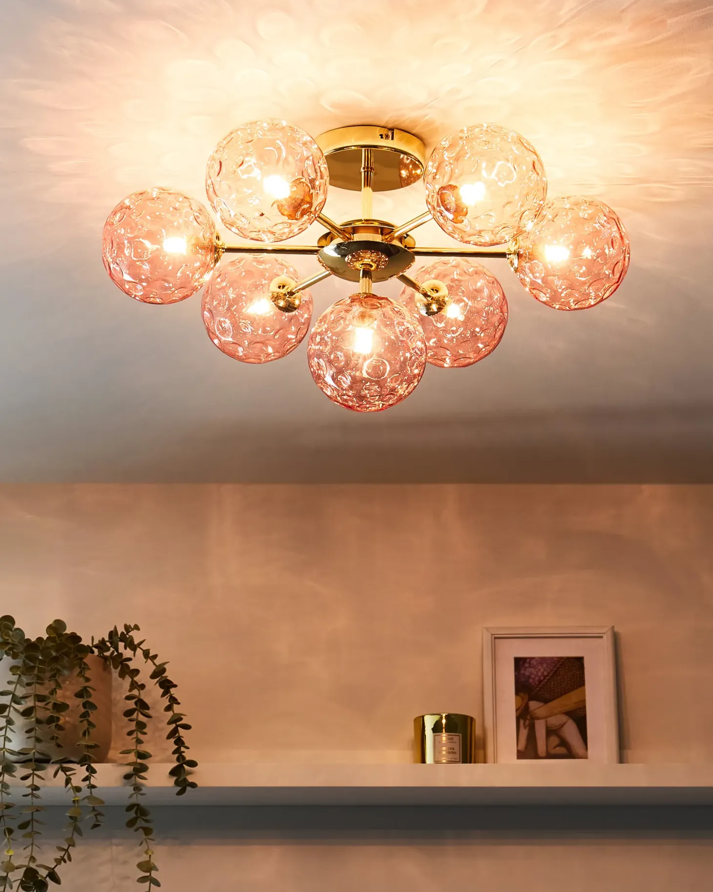 Lampa sufitowa ANADYR Szkło Różowy