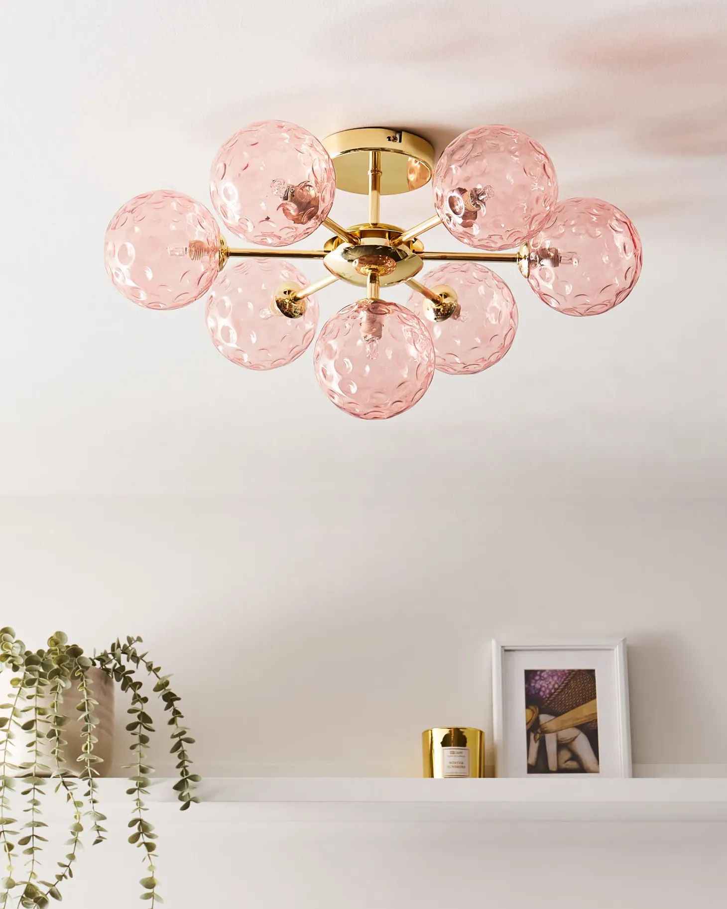 Lampa sufitowa ANADYR Szkło Różowy