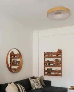 Lampa sufitowa LED BRAGOTO Z pilotem Ze ściemniaczem Metal Jasnobrązowy