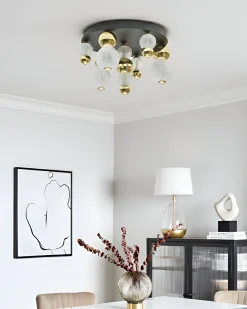 Lampa sufitowa LED SORA Szkło Złoty