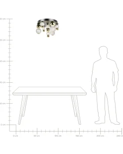 Lampa sufitowa LED SORA Szkło Złoty