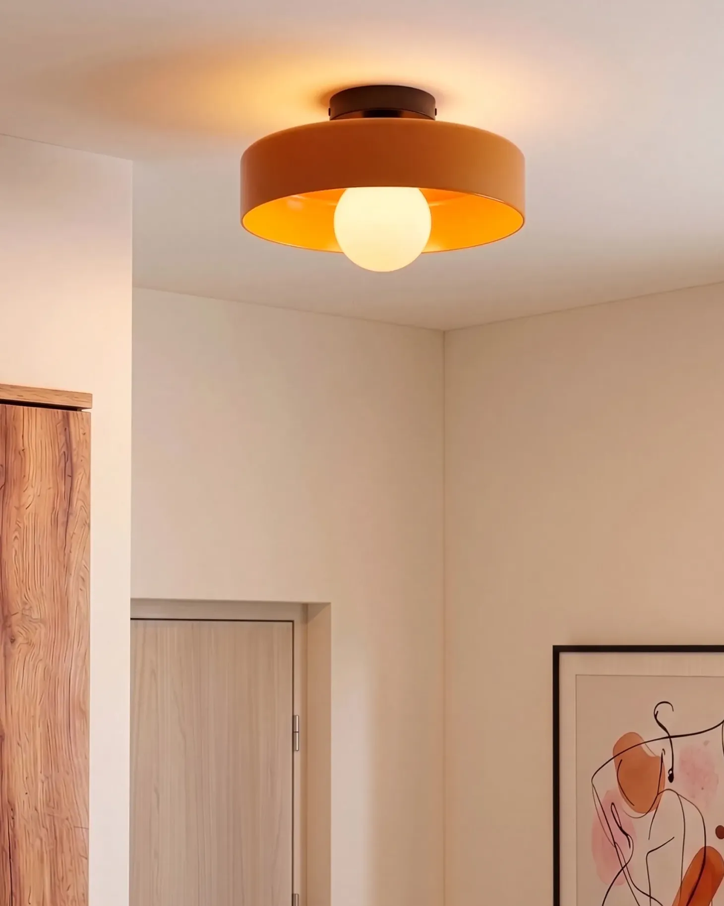 Lampa sufitowa LUGUSE Szkło Pomarańczowy