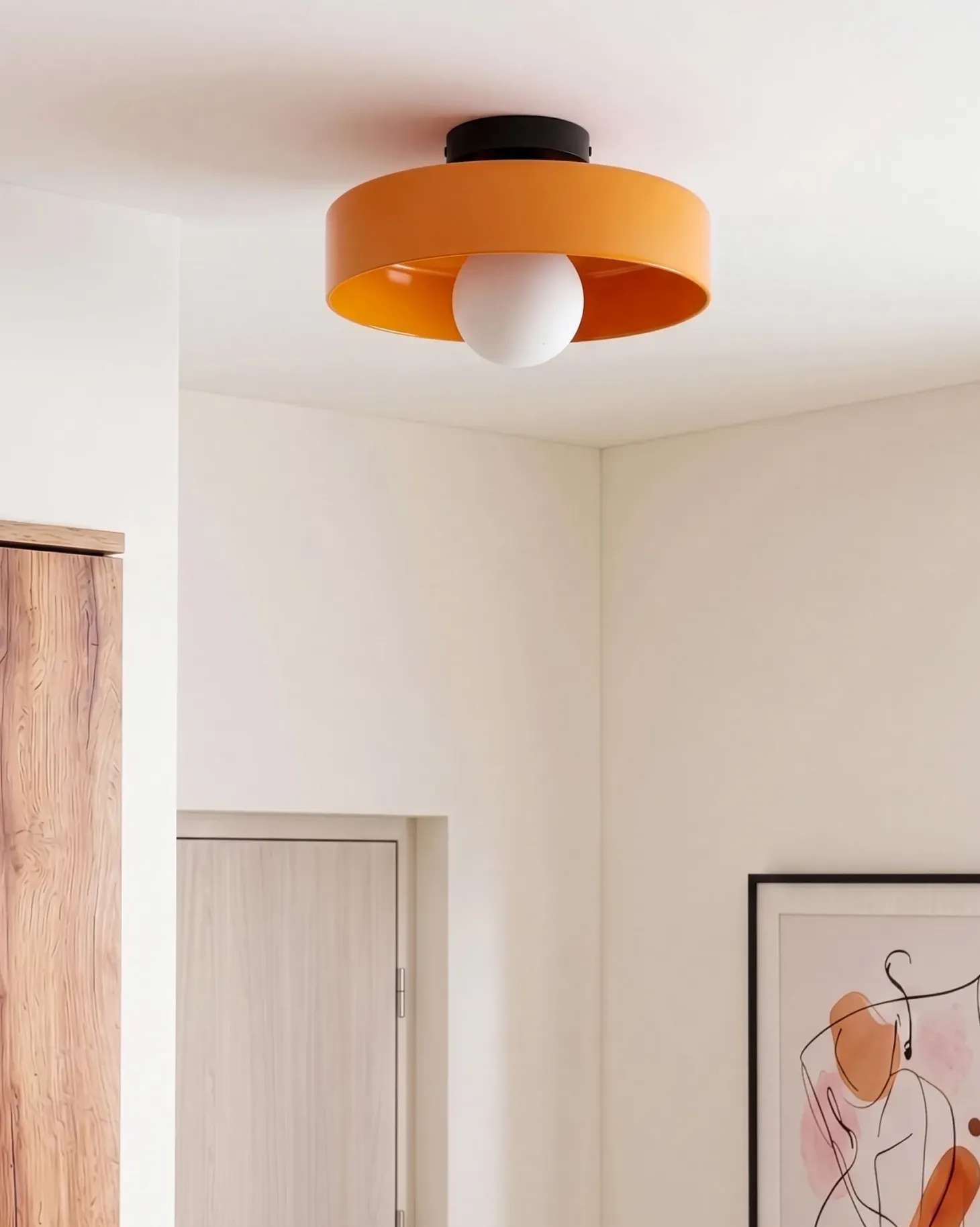 Lampa sufitowa LUGUSE Szkło Pomarańczowy