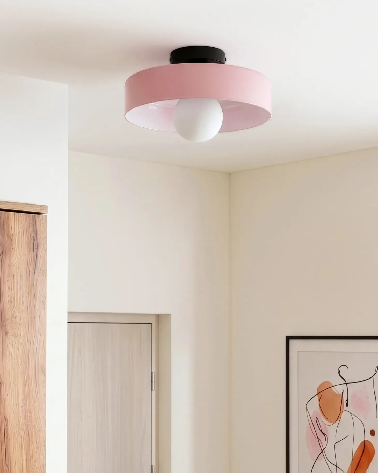 Lampa sufitowa LUGUSE Szkło Różowy