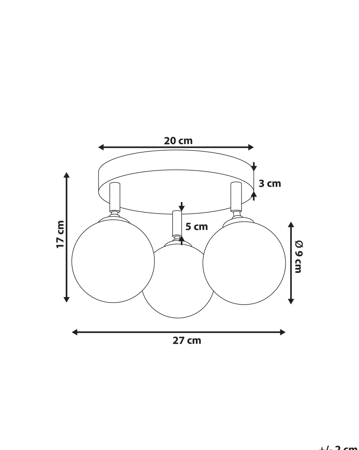 Lampa sufitowa MAVILLA Szkło Mosiężny