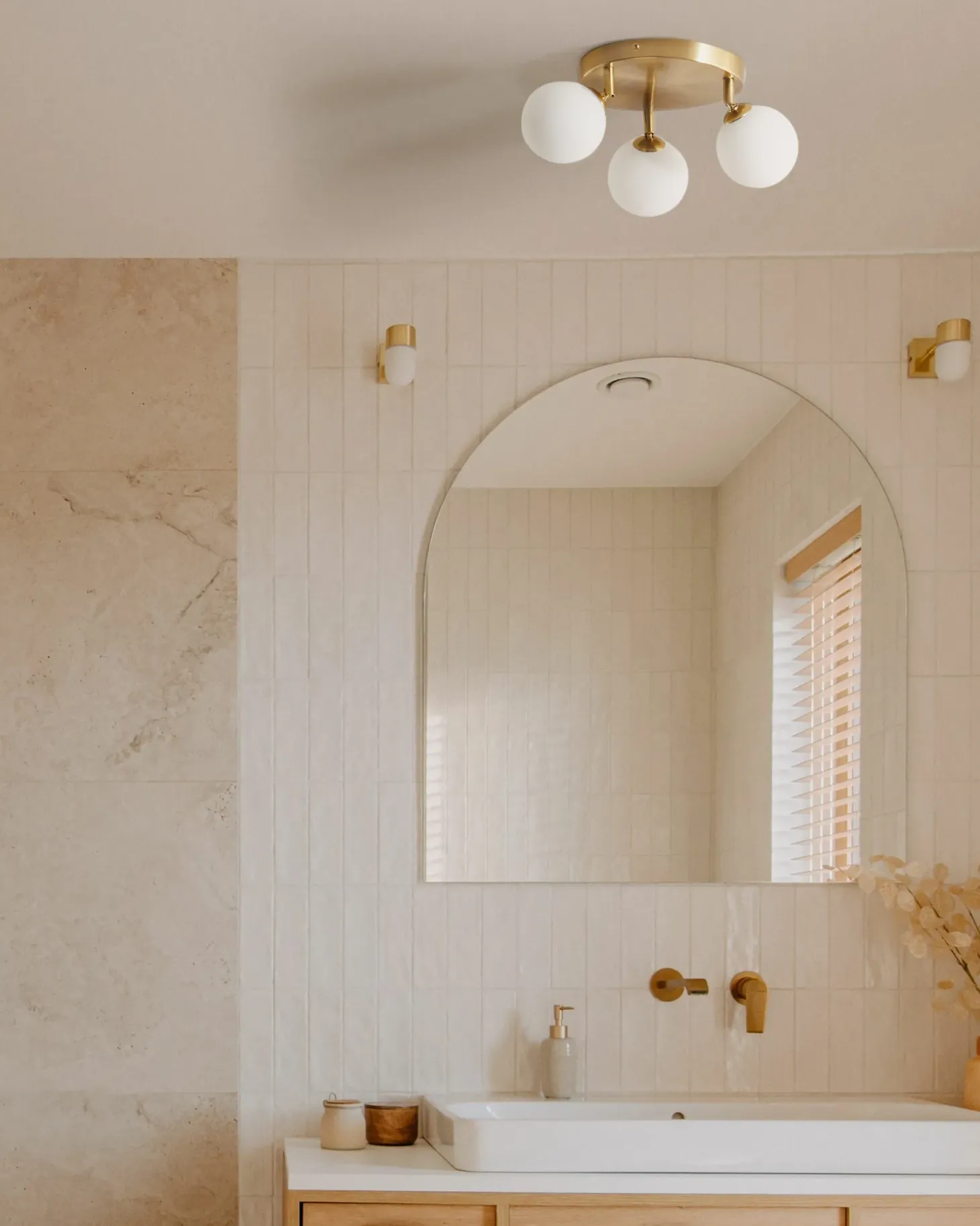 Lampa sufitowa MAVILLA Szkło Mosiężny